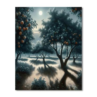 Moonlit Orchard Serenity Painting By Numbers Kit