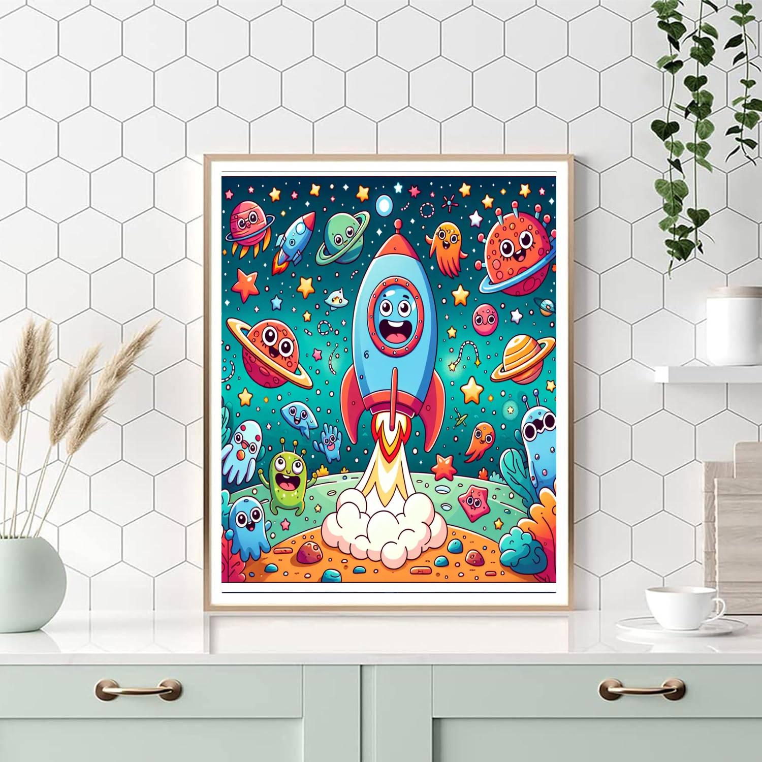 Wonderful Space Adventure Number Painting