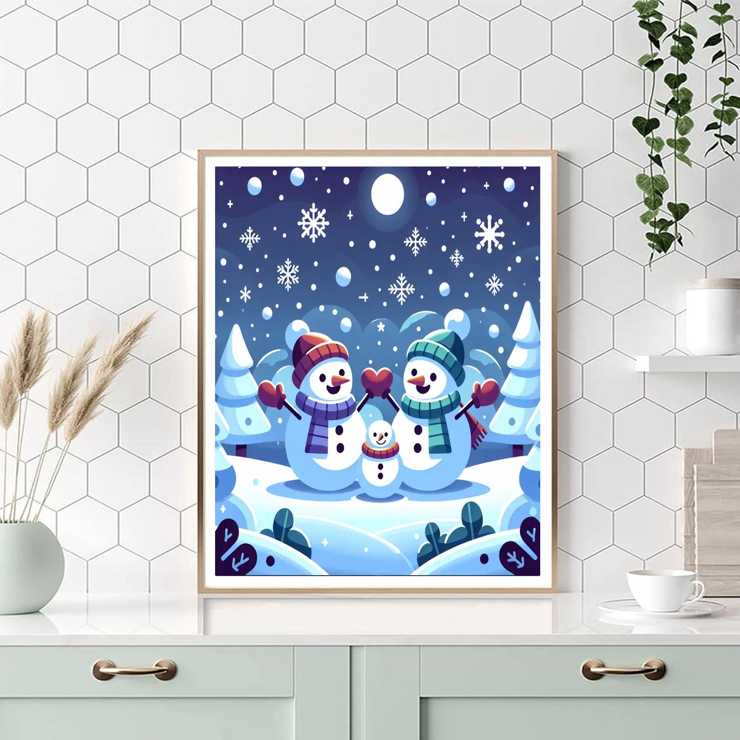 Frosty Snowman Celebration DIY Paint By Numbers