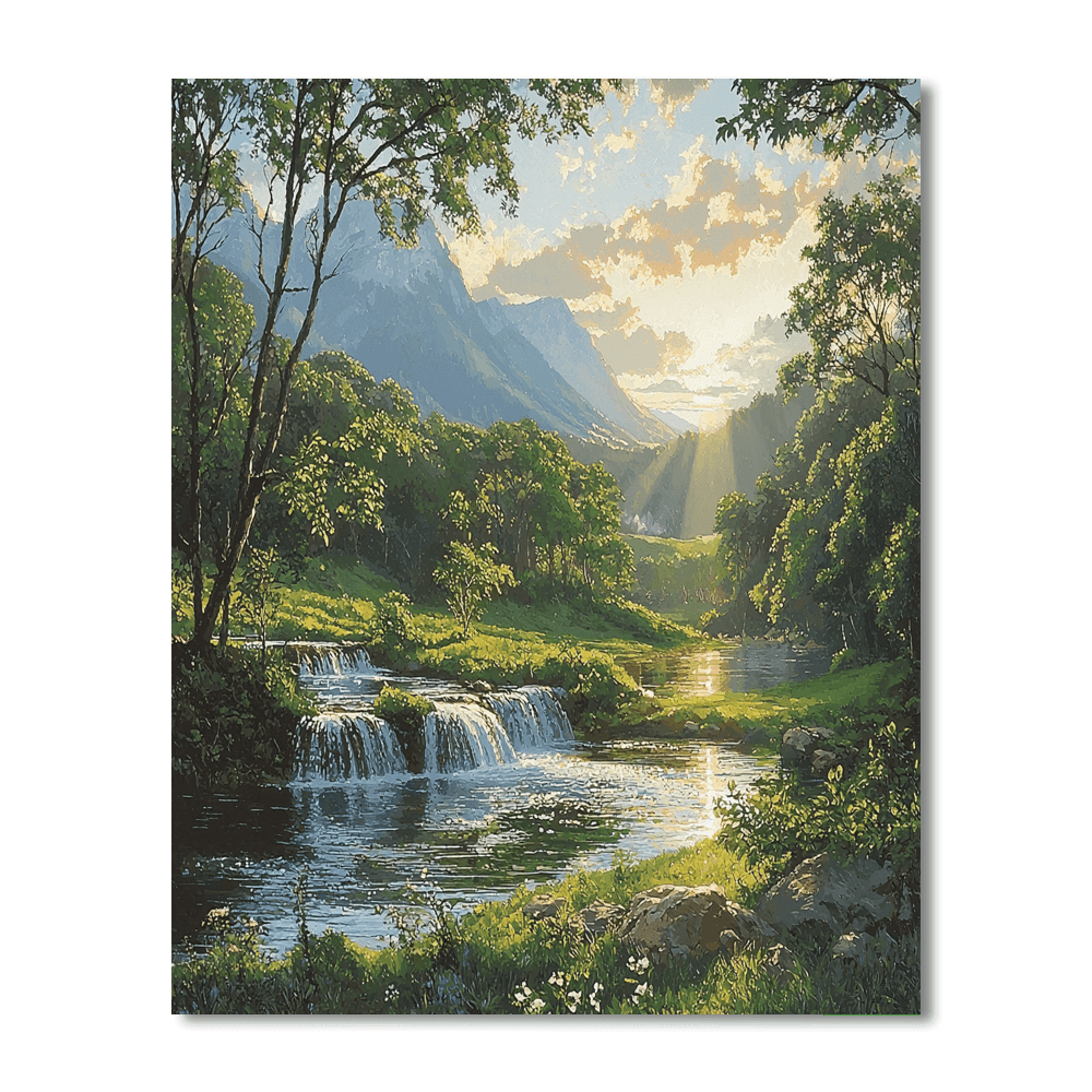 Thomas Cole Inspired Peaceful Wilderness  Paint By Numbers Art