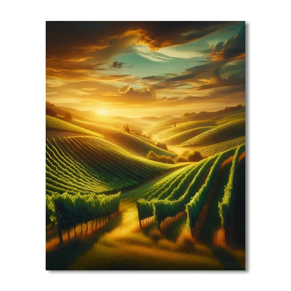 Romantic Vineyard Evening DIY Paint By Numbers