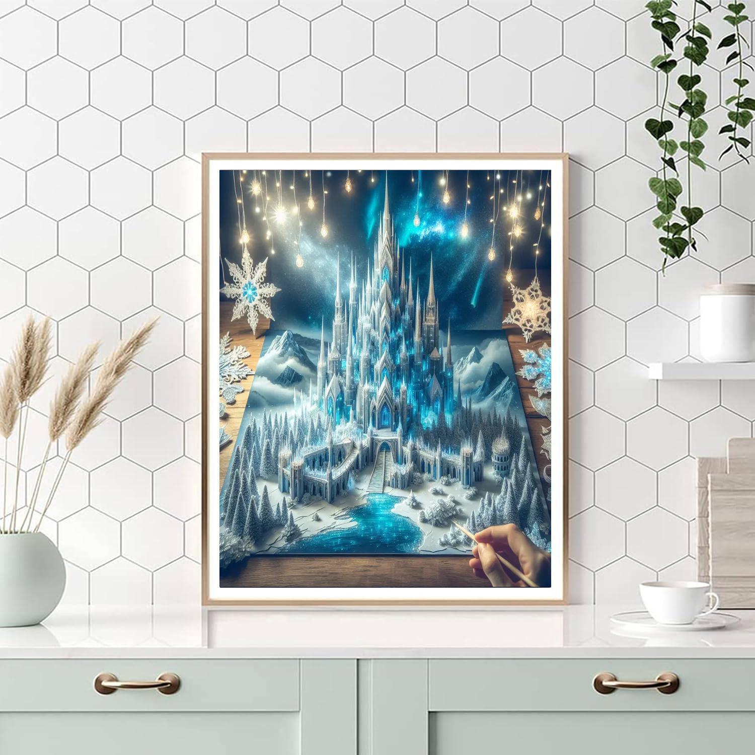 Ethereal Ice Castle Realm Painting Number Kit