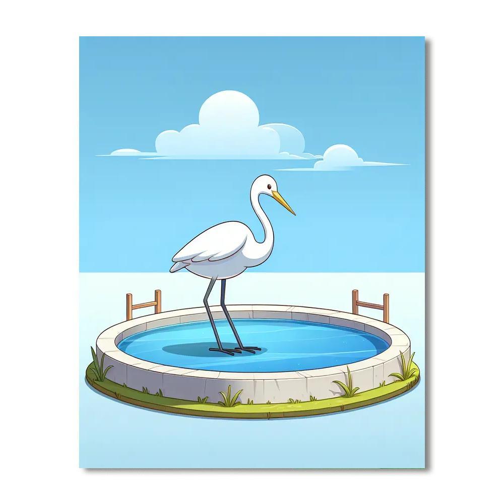 Elegant Egret Painting By Numbers Kit