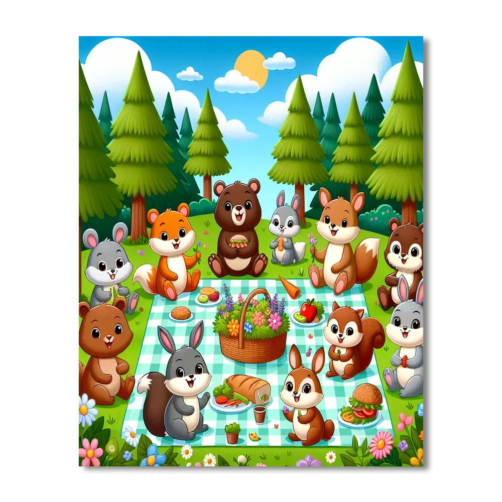 The Forest Picnic Party DIY Paint By Numbers