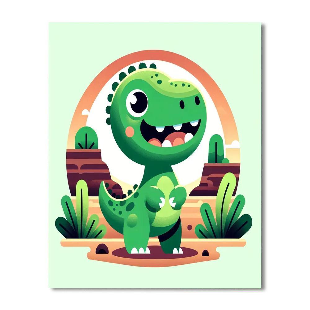 Friendly Dino Painting By Numbers Kit