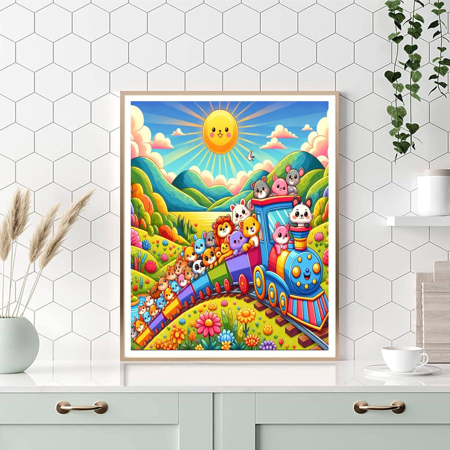 Fantasy Adventure Train Painting Number Kit
