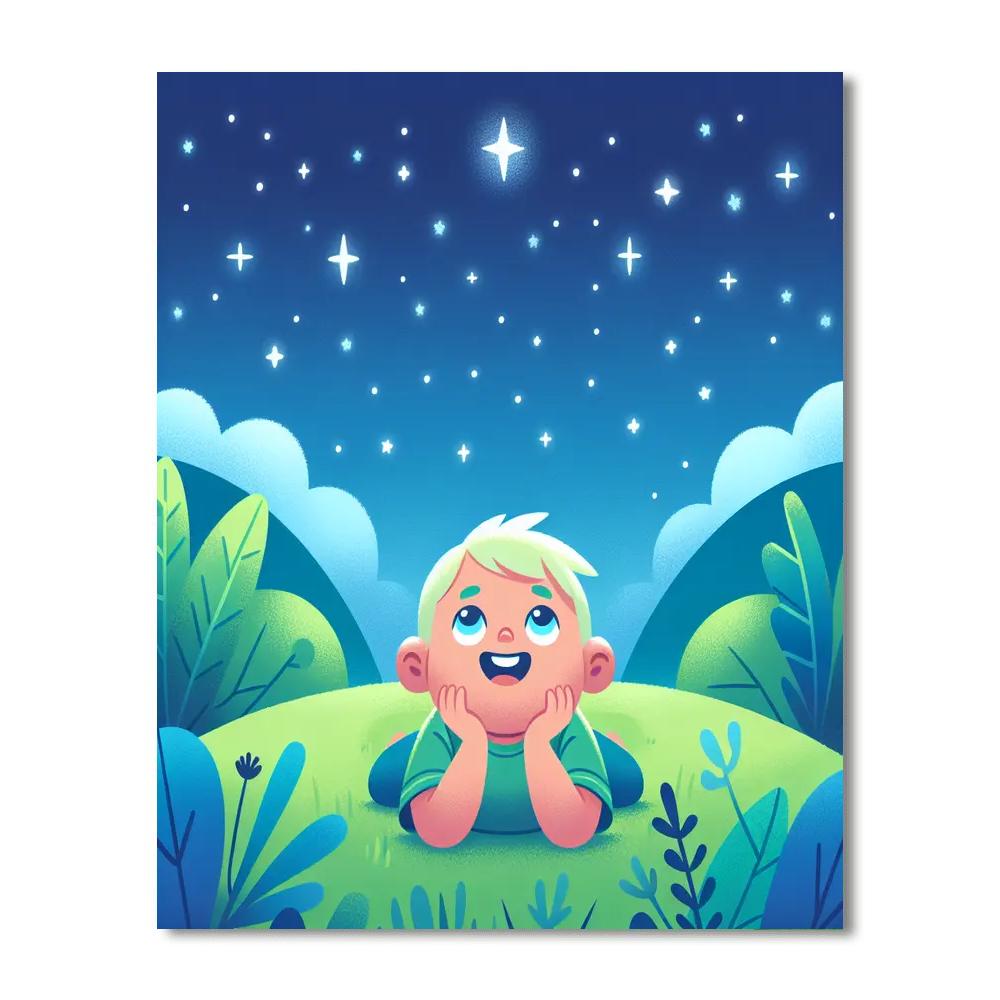 Dreamy Star Gazing Number Painting