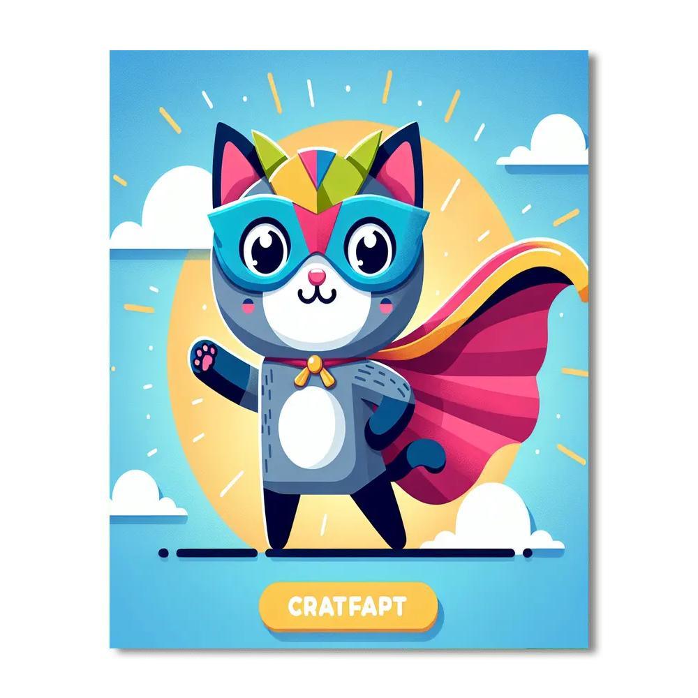 Superhero Cat Paint By Numbers Kits