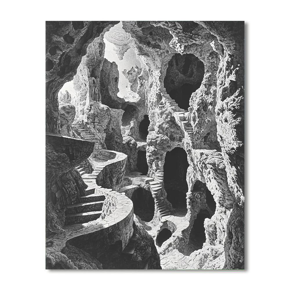 M.C. Escher Inspired Mystical Caverns  Paint By Number