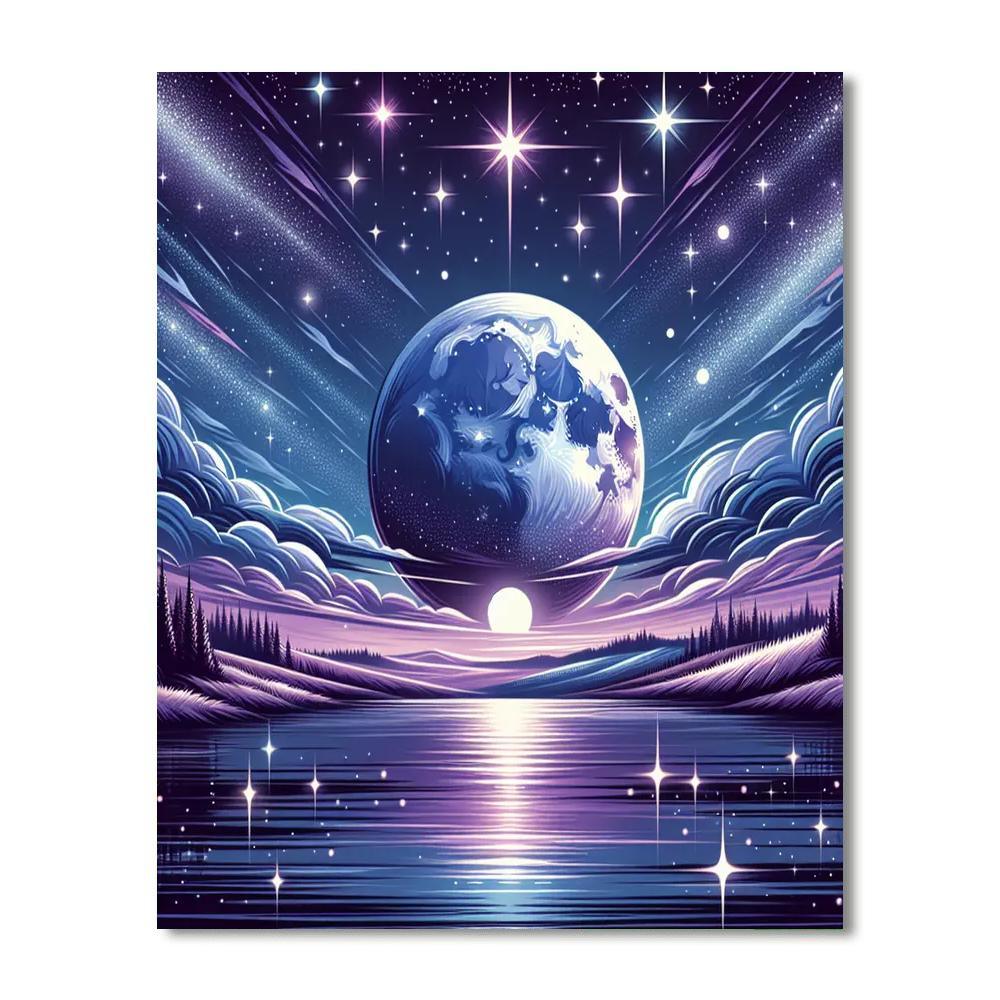 Dazzling Starlit Sky Paint By Numbers Art