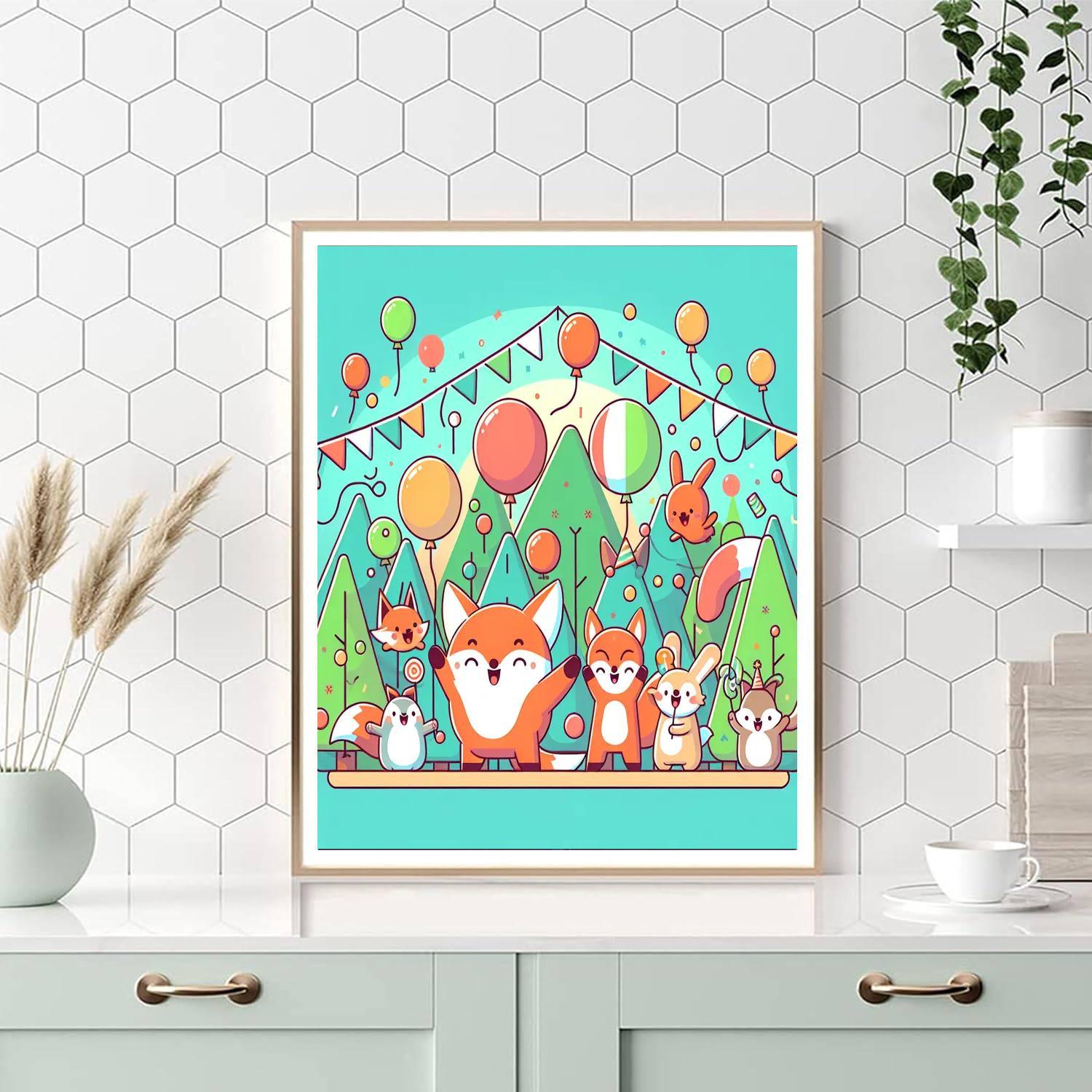 Colorful Forest Festival Paint By Numbers Art
