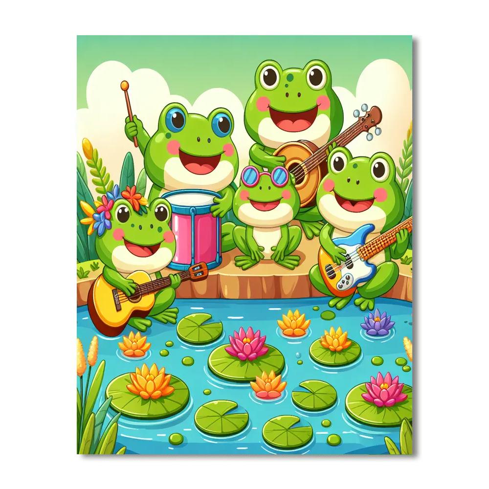 Happy Frog Band Paint By Numbers Art
