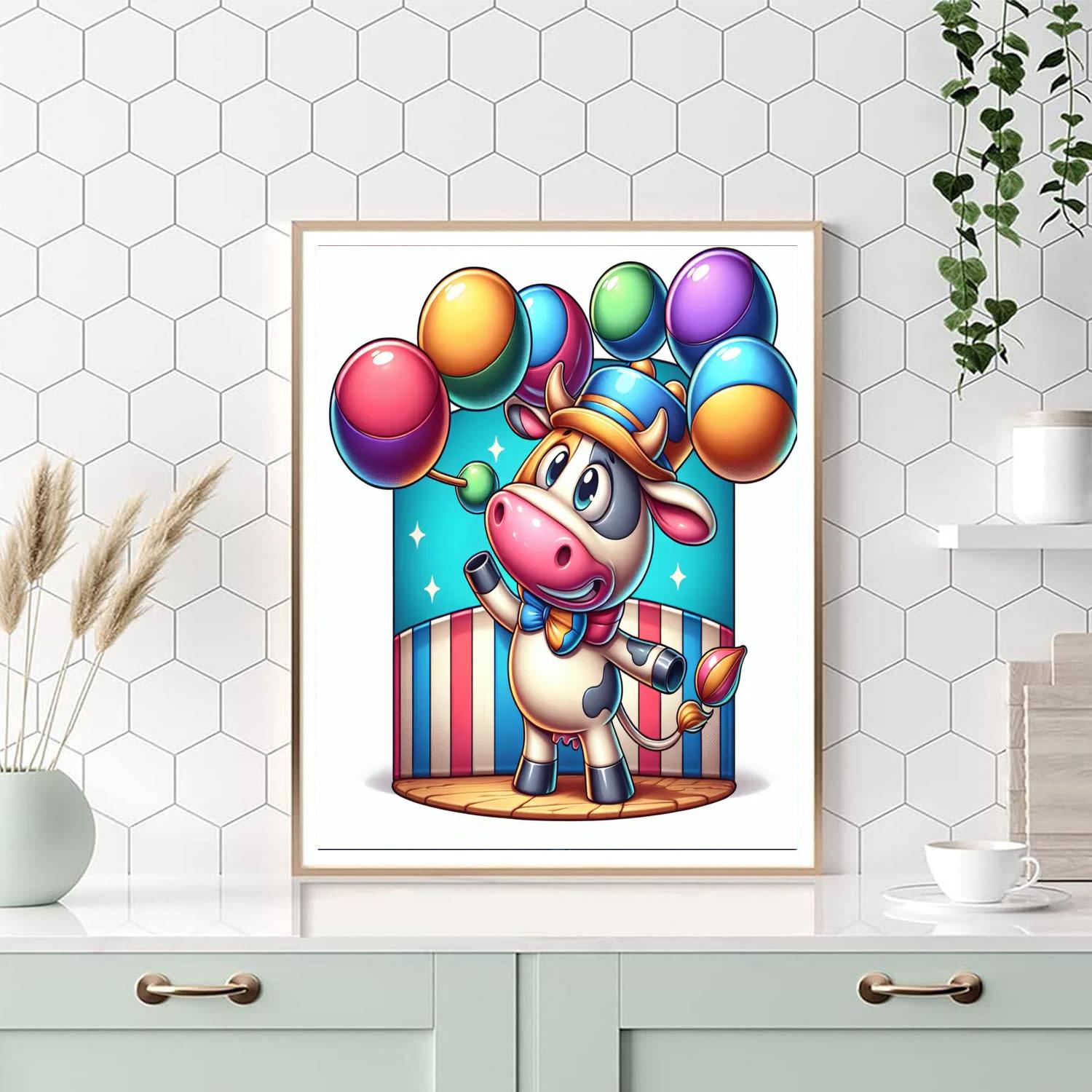 Cute Cow Carnival Paint By Number