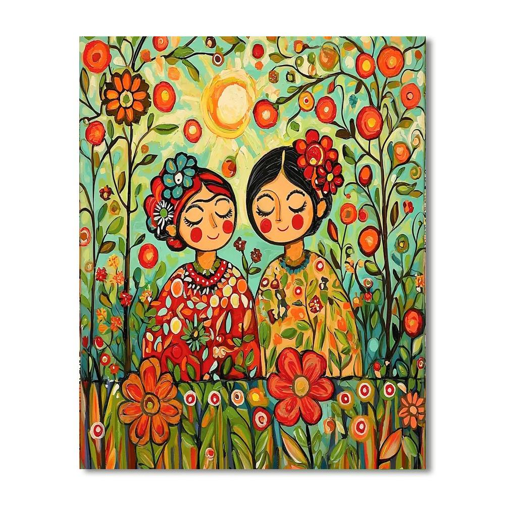 Frida Kahlo Inspired Friendship Blooms  Paint By Numbers