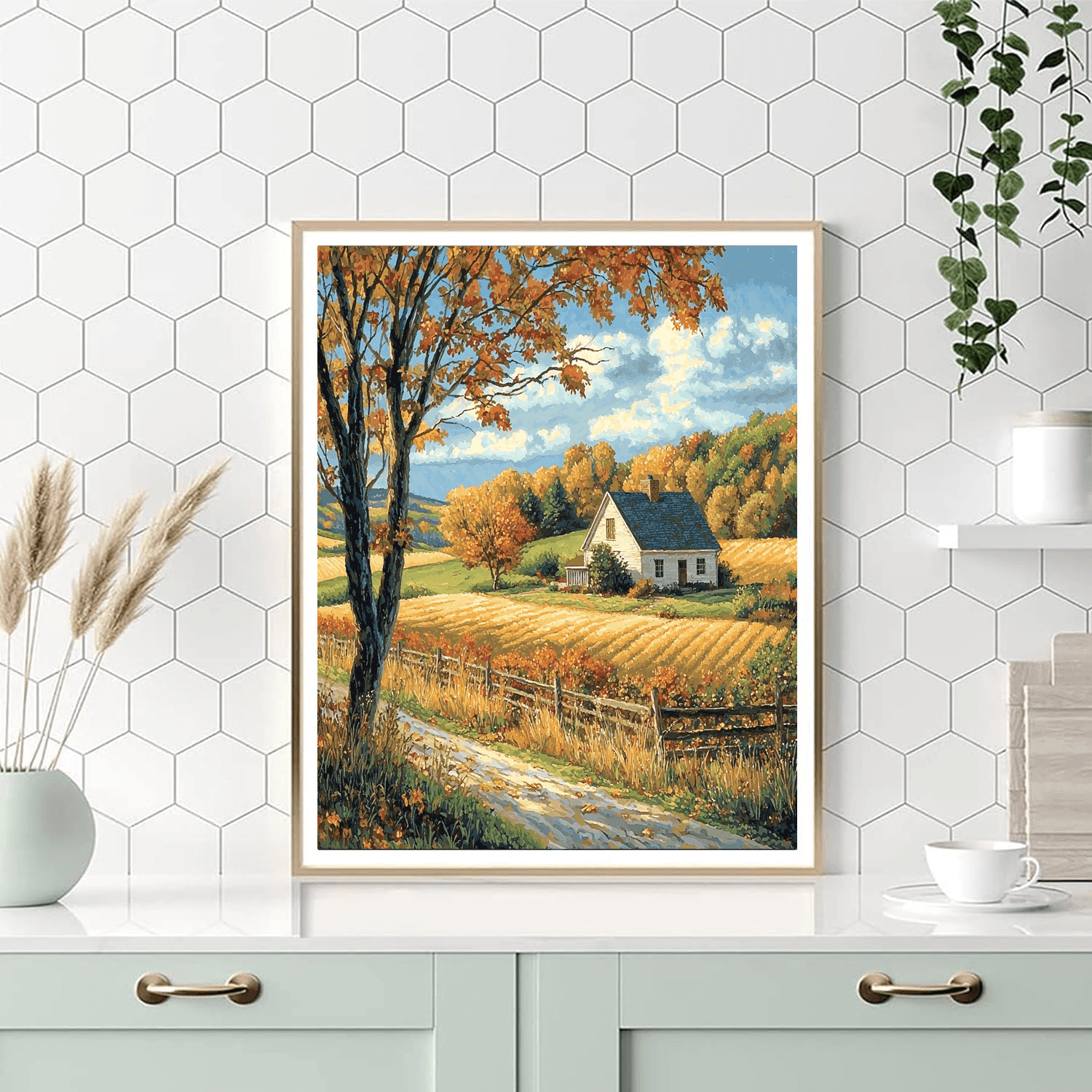 Grant Wood Inspired Rural Life  DIY Paint By Numbers