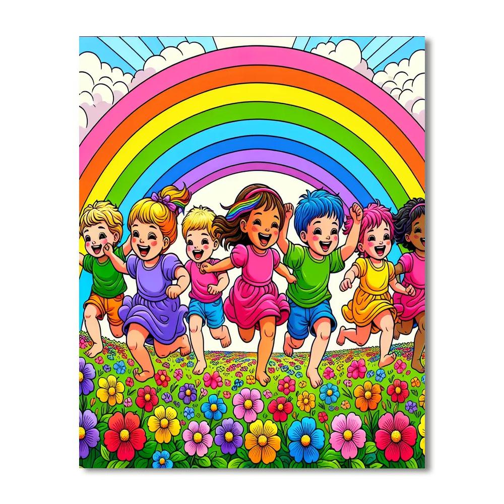 Rainbow Runners Painting Number Kit