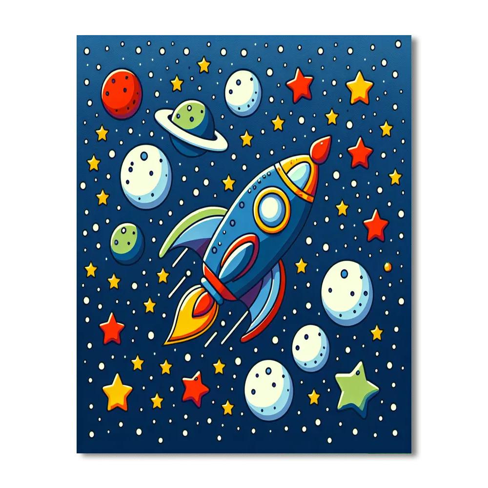 Spaceship Dream Quest Painting By Numbers Kit