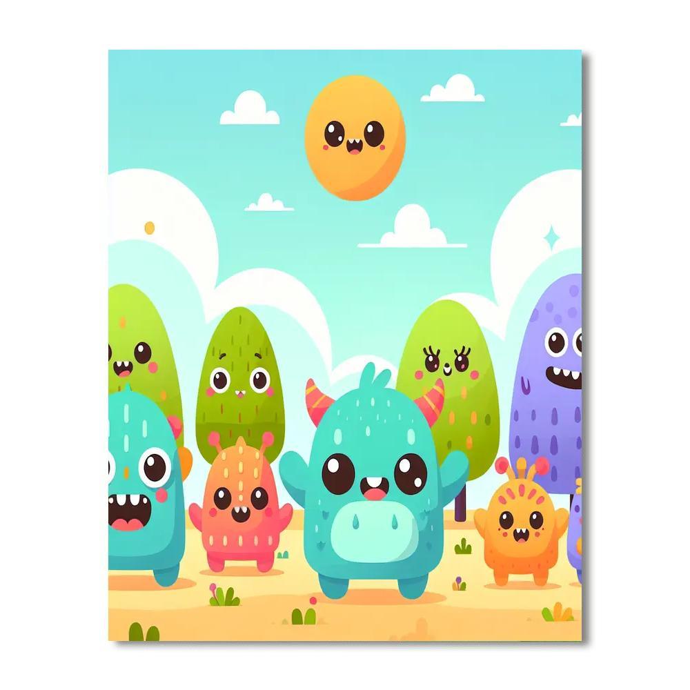Cute Little Monsters Painting By Numbers Kit