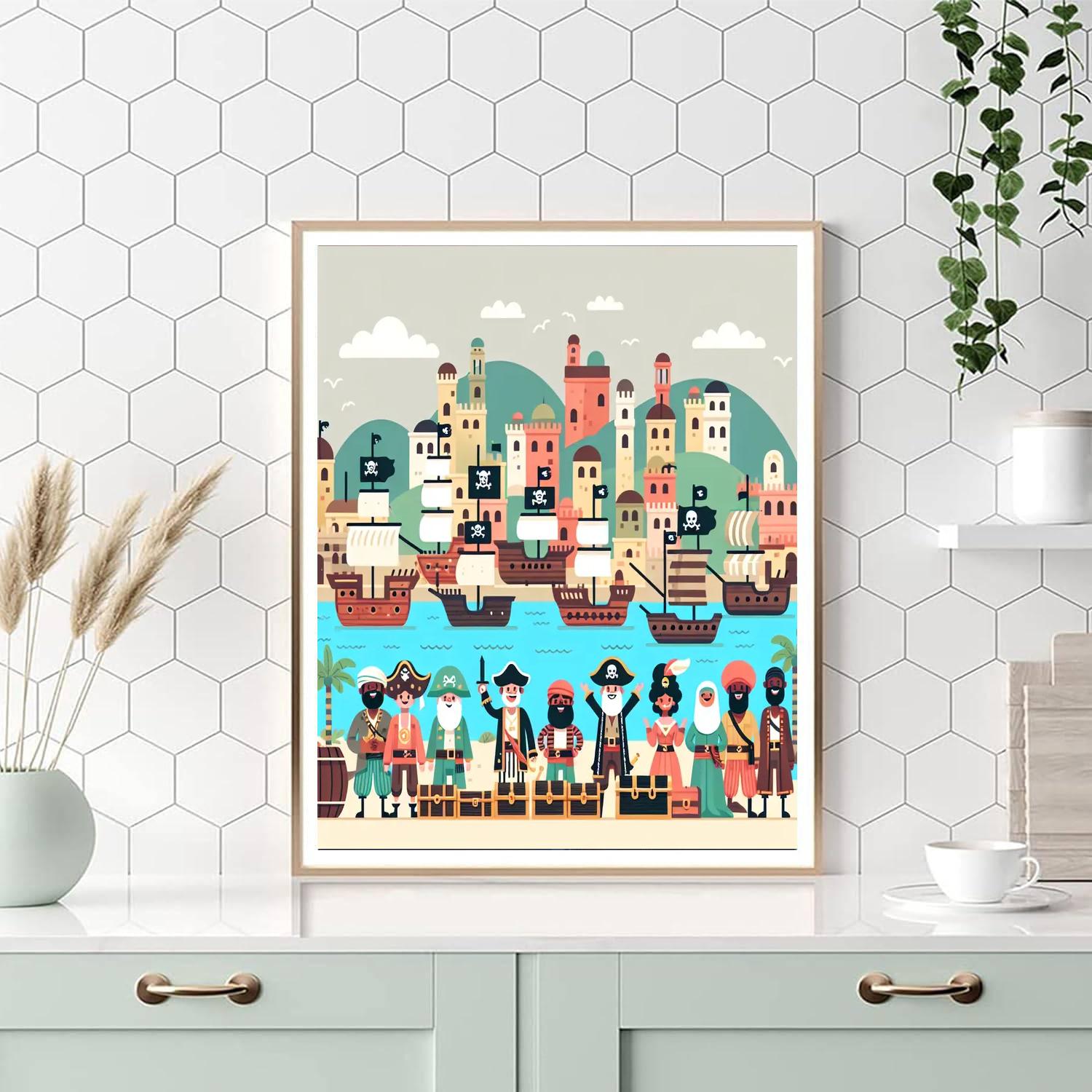 Pirate Port Paint By Numbers Art