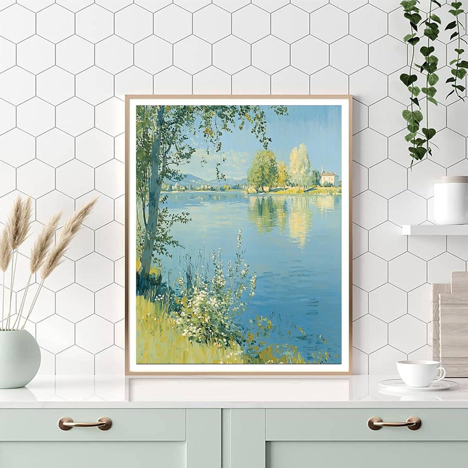 Berthe Morisot Inspired Serene Lakeside Tranquility  Paint By Numbers
