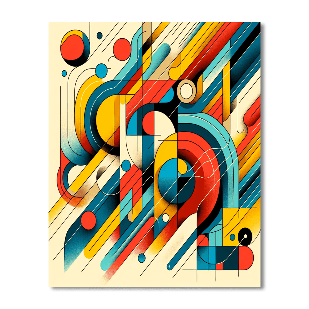 Colorful Abstract Shapes Paint By Numbers Kits