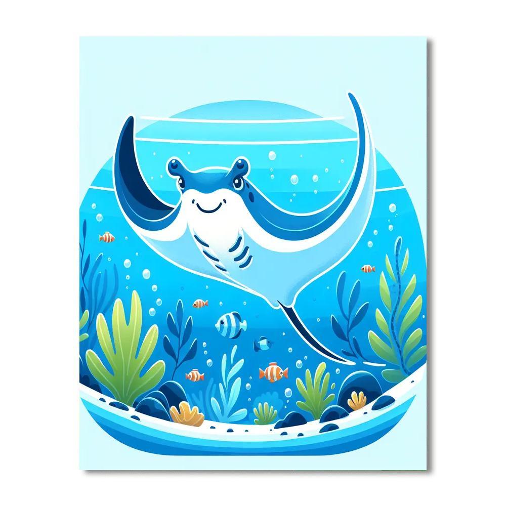 Mighty Manta Ray Numbered Painting Kits