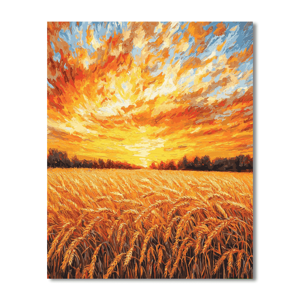 Vincent Van Gogh Inspired Golden Meadow  Paint By Numbers Art