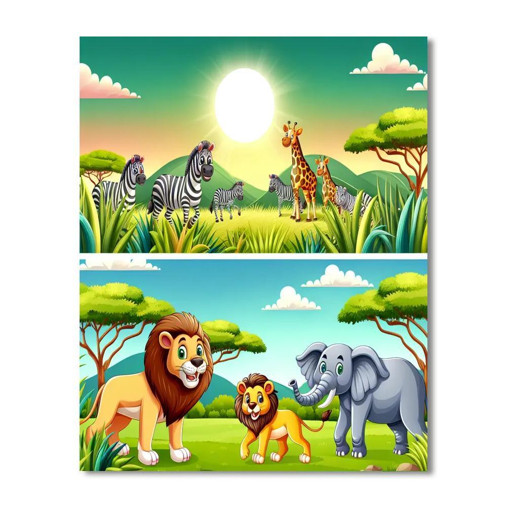 Safari Animal Explorers Paint By Numbers Art