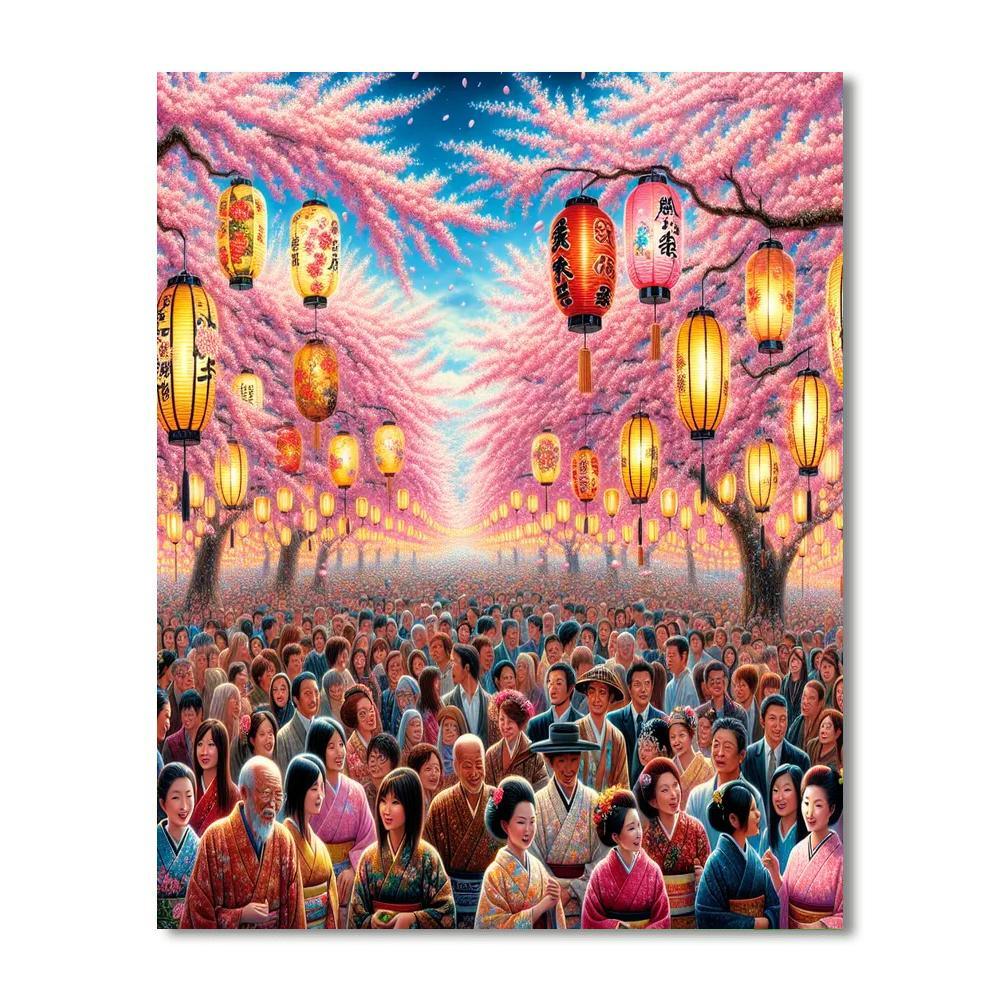 Cherry Blossom Festival Celebration Paint By Color
