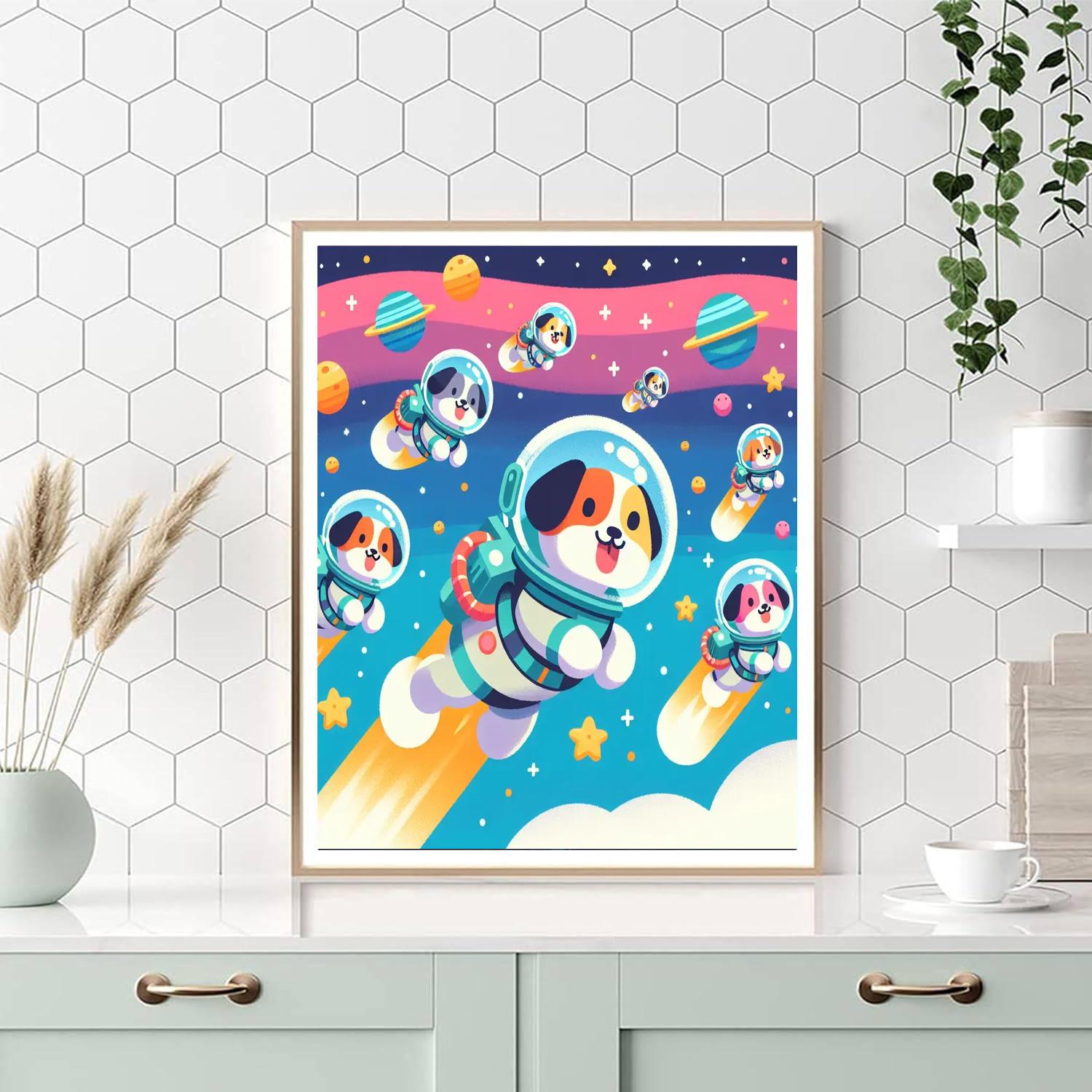 Space Adventure Dogs Paint By Numbers