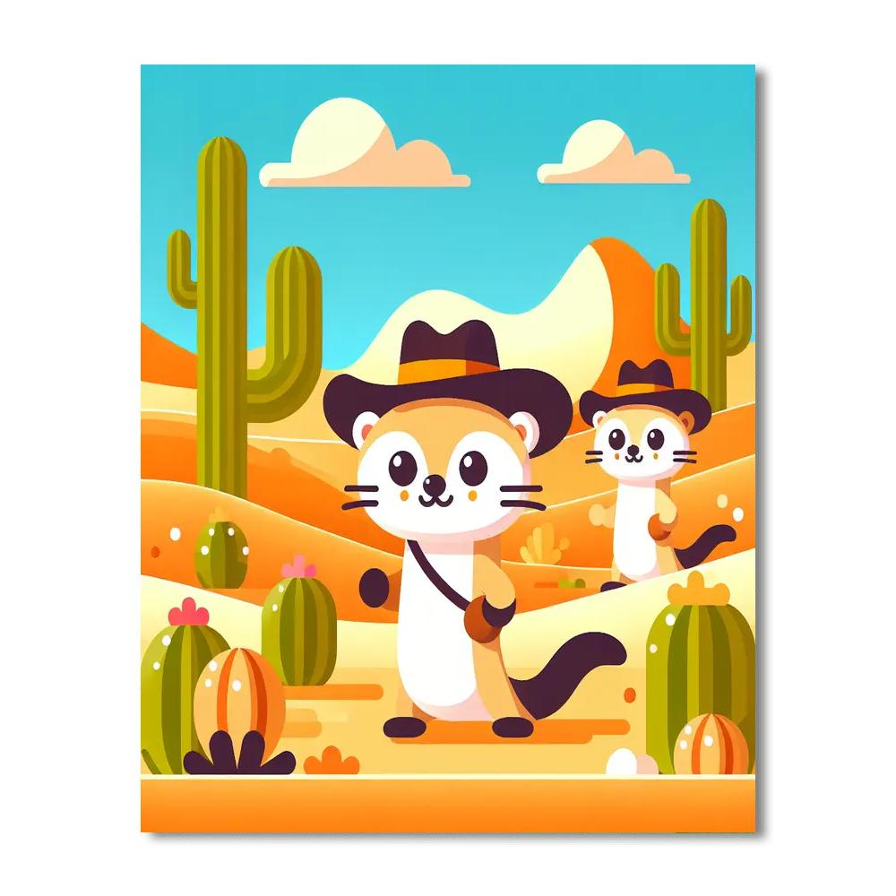 Wild West Weasel Wonders Numbered Painting Kits