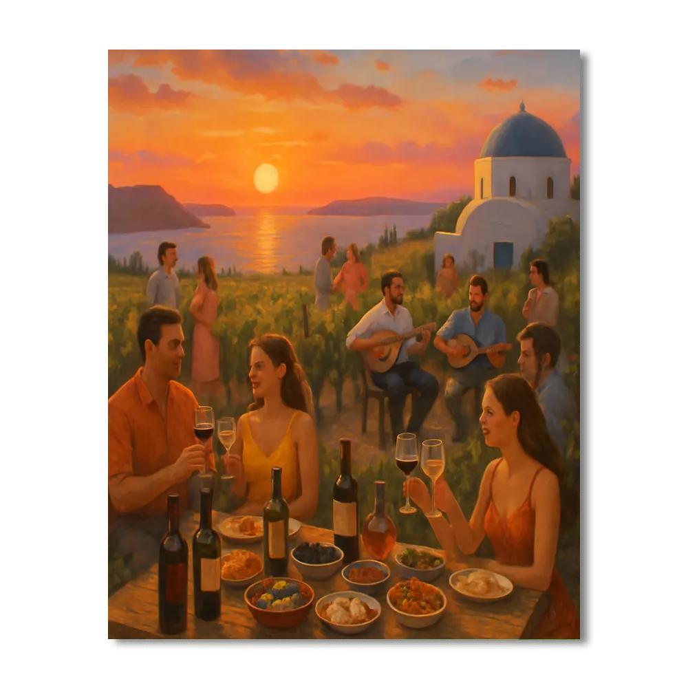 Santorini Sunset Wine Festival - Santorini, Greece DIY Paint By Numbers