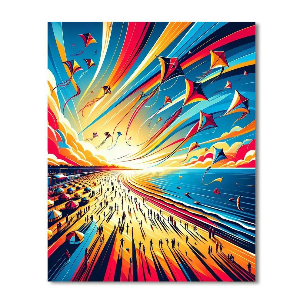 Seaside Kite Festival DIY Paint By Numbers