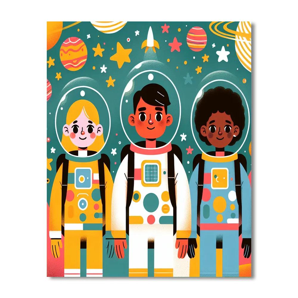 Space Adventure Astronauts Paint By Numbers Kits