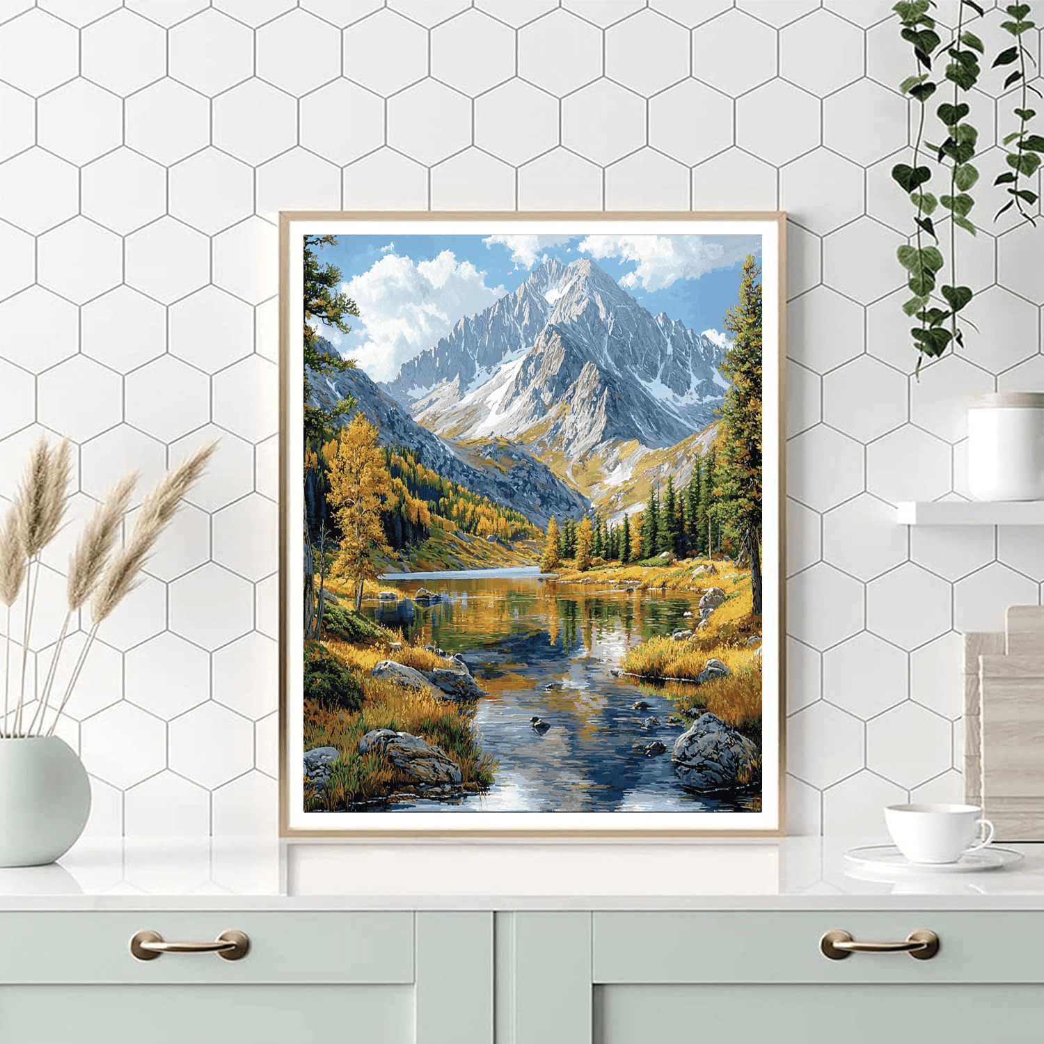 Ansel Adams Inspired Mountain Tranquility  DIY Paint By Numbers