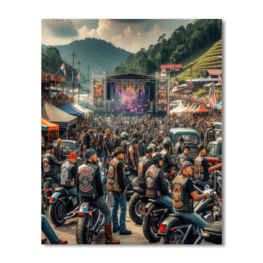 Harley Davidson Festival Painting By Numbers Kit