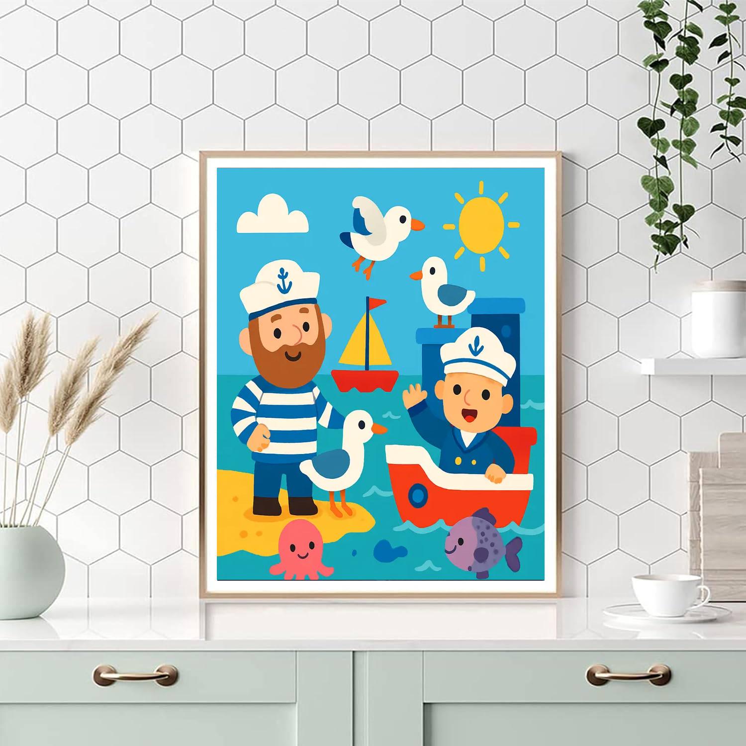 Seaside Adventure Crew DIY Paint By Numbers