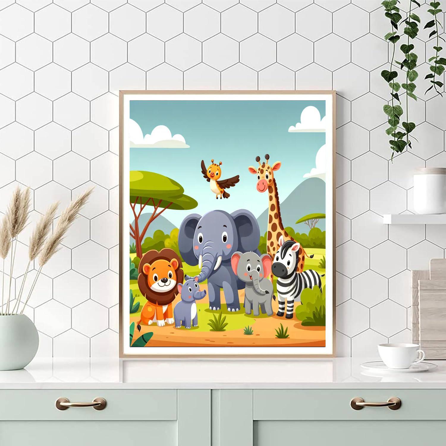 Safari Adventures In Africa Paint By NumberSafari Adventures in Africa - DIY Painting By Numbers Kit - Image 6
