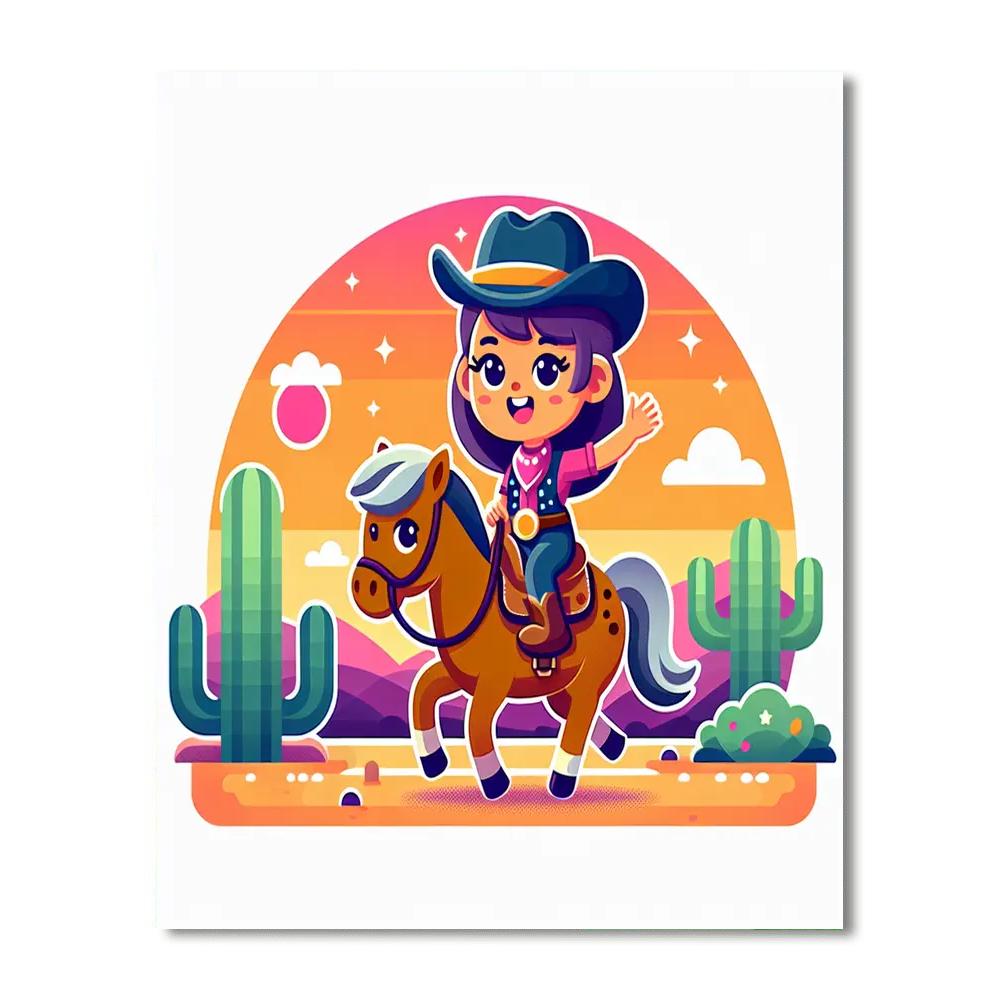 Wild West Cowgirl Painting By Numbers Kit