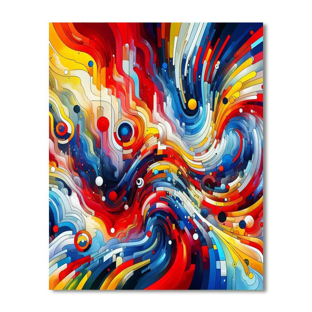 Vibrant Abstract Energy Painting Number Kit