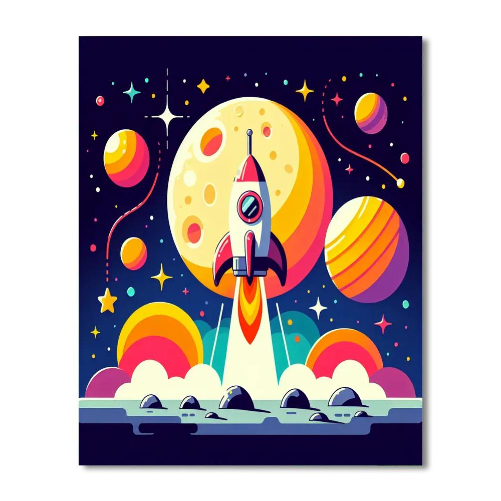 Lunar Launchpad Number Painting