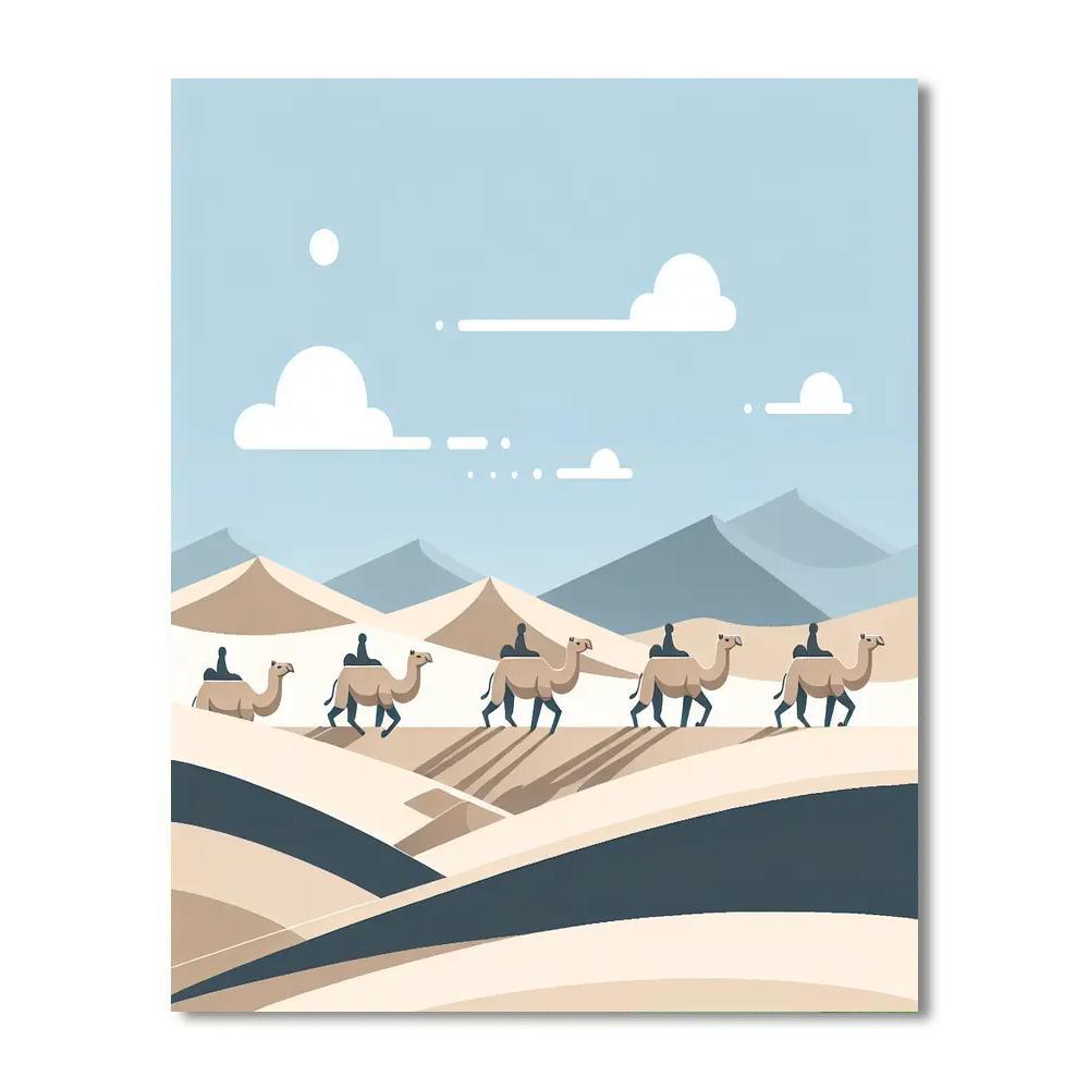 Curious Camel Caravan Number Painting