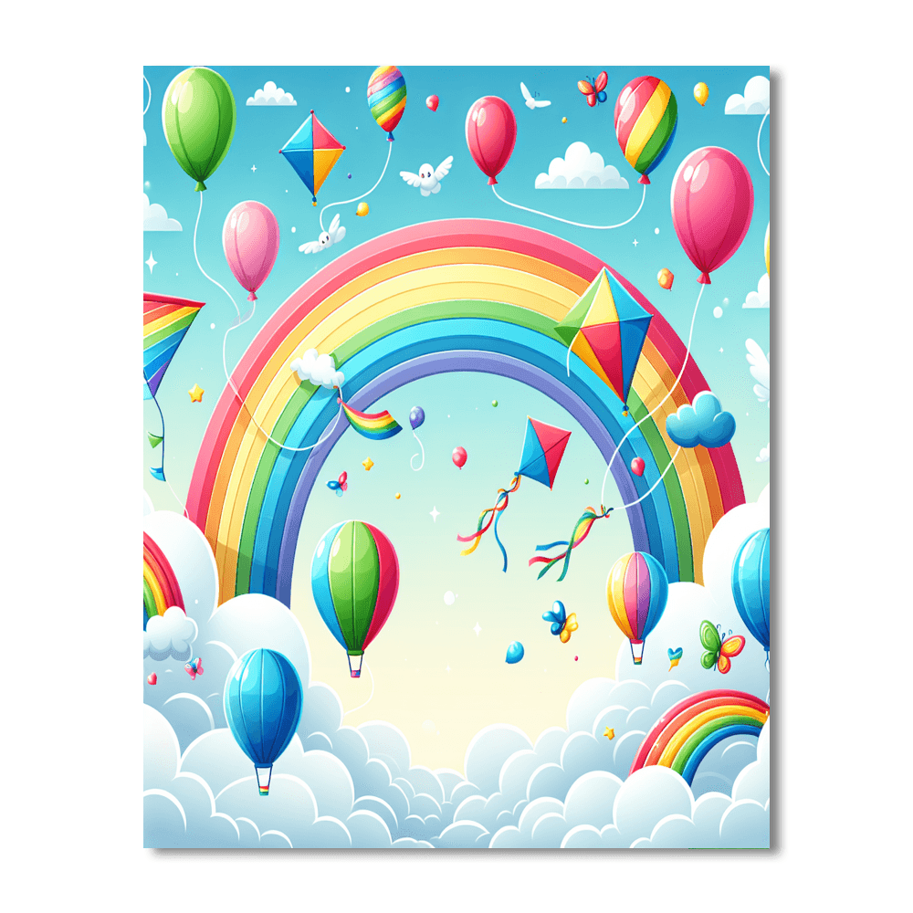Rainbow Sky Adventures Paint By Numbers Art