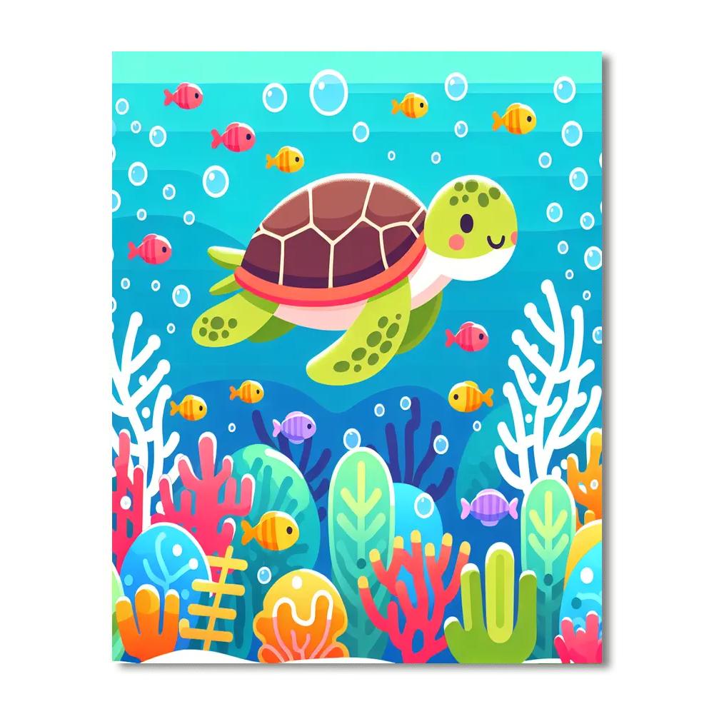 Sweet Sea Turtle Journey Painting Number Kit