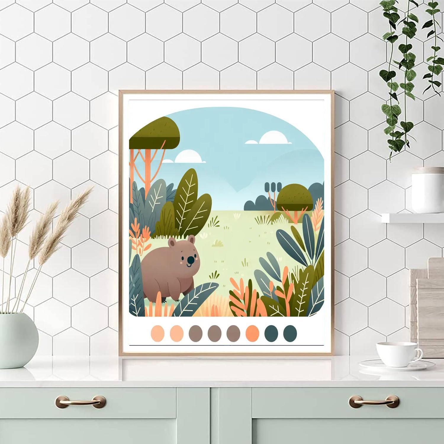 Whisker Wombat Wilderness Painting By Numbers Kit