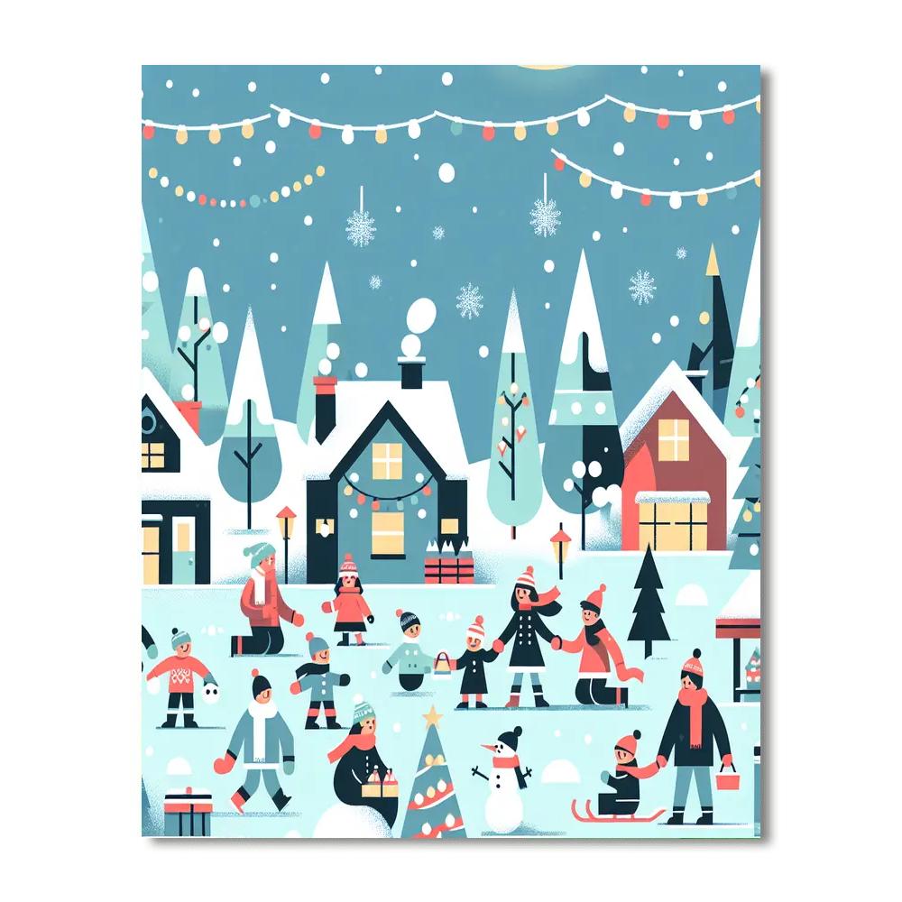 Joyous Winter Festival Paint By Numbers Art