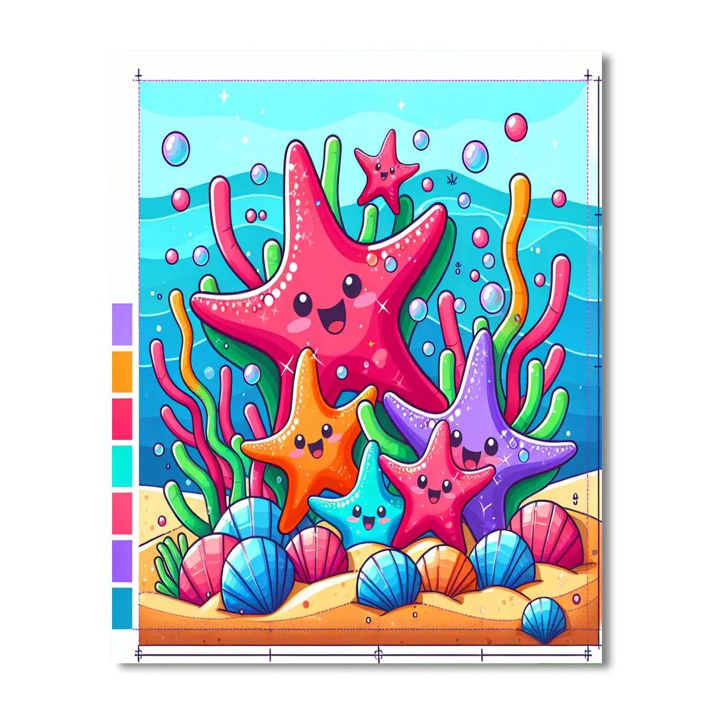 Shimmering Starfish Soiree Numbered Painting Kits