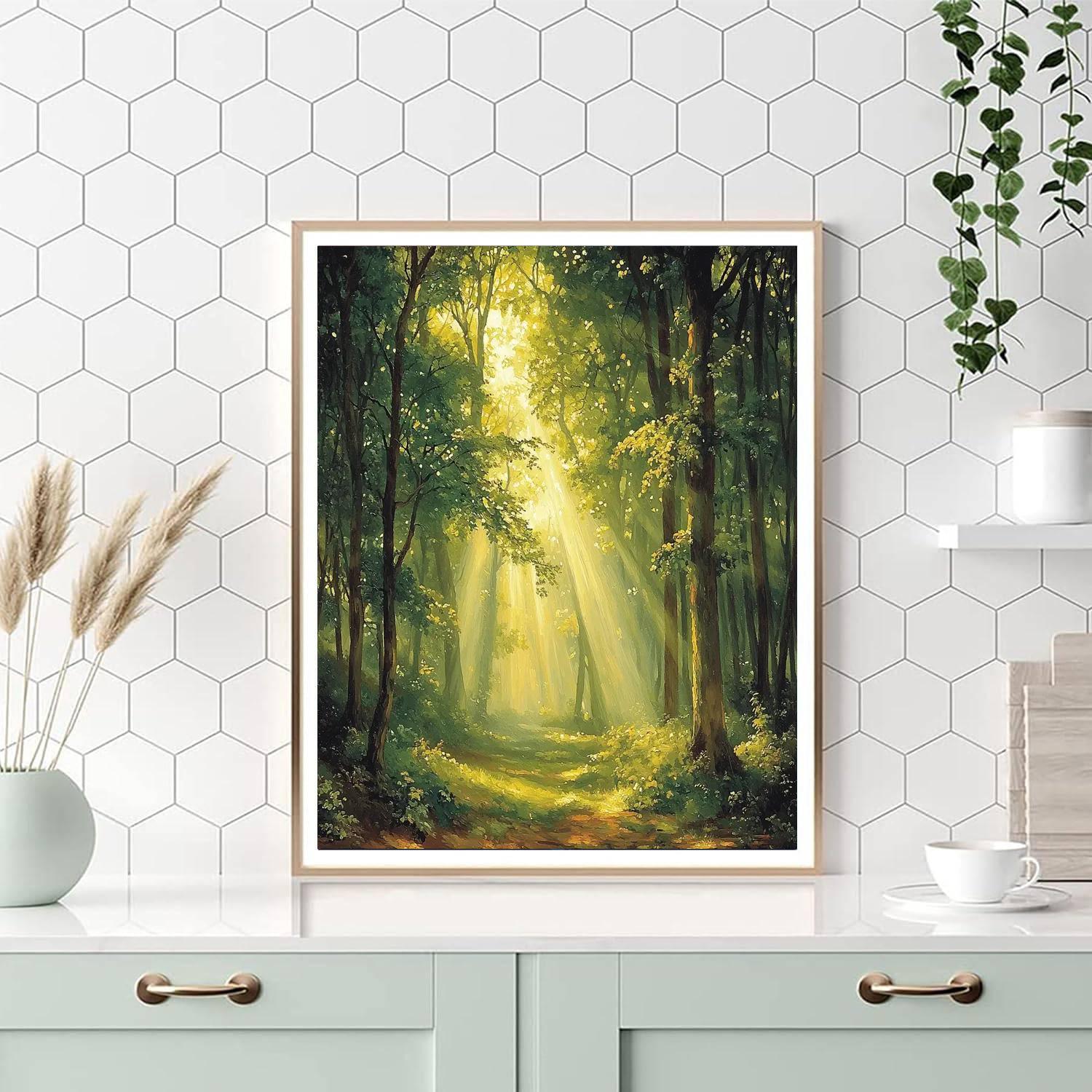 Caspar David Friedrich Inspired Ethereal Forest Retreat  Paint By Numbers Kits