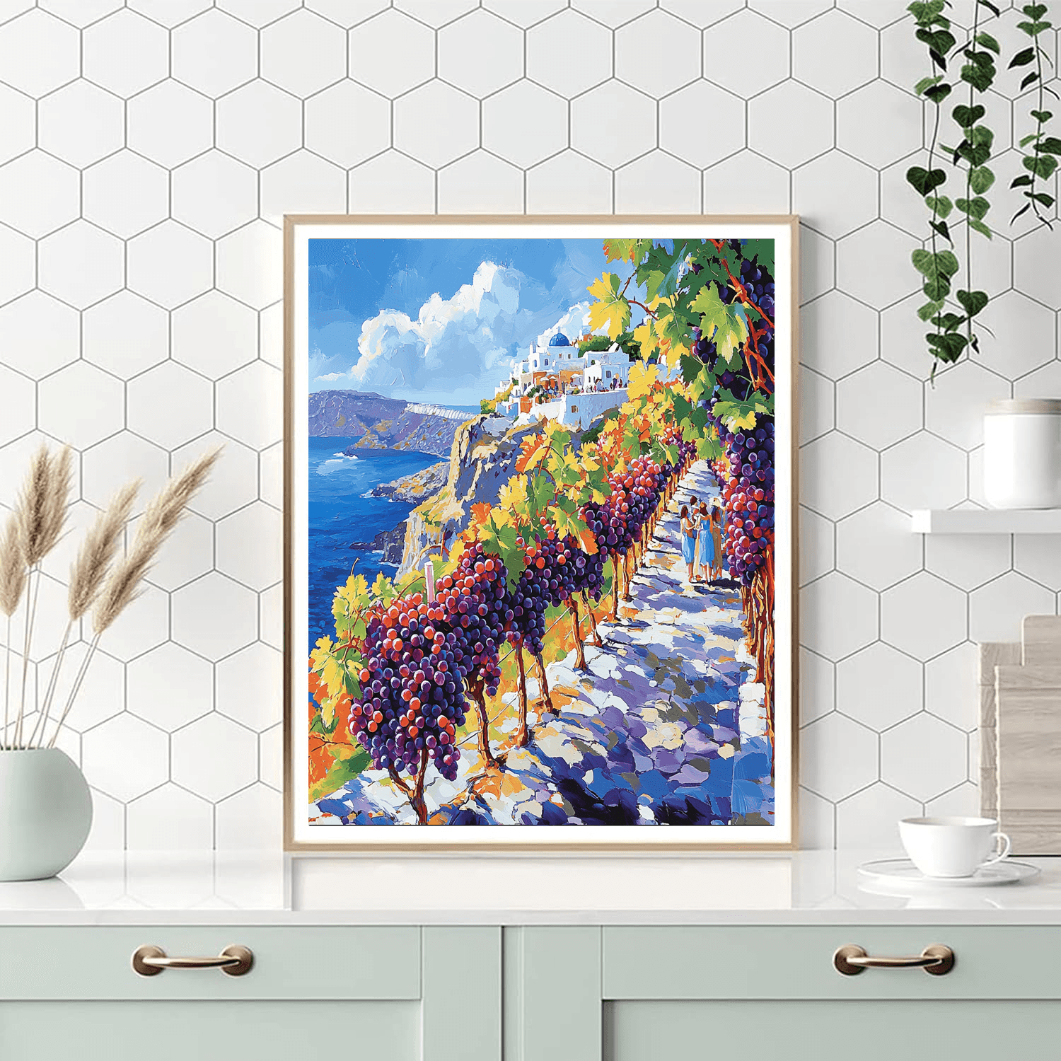 Santorini's Wine Country Painting Number Kit