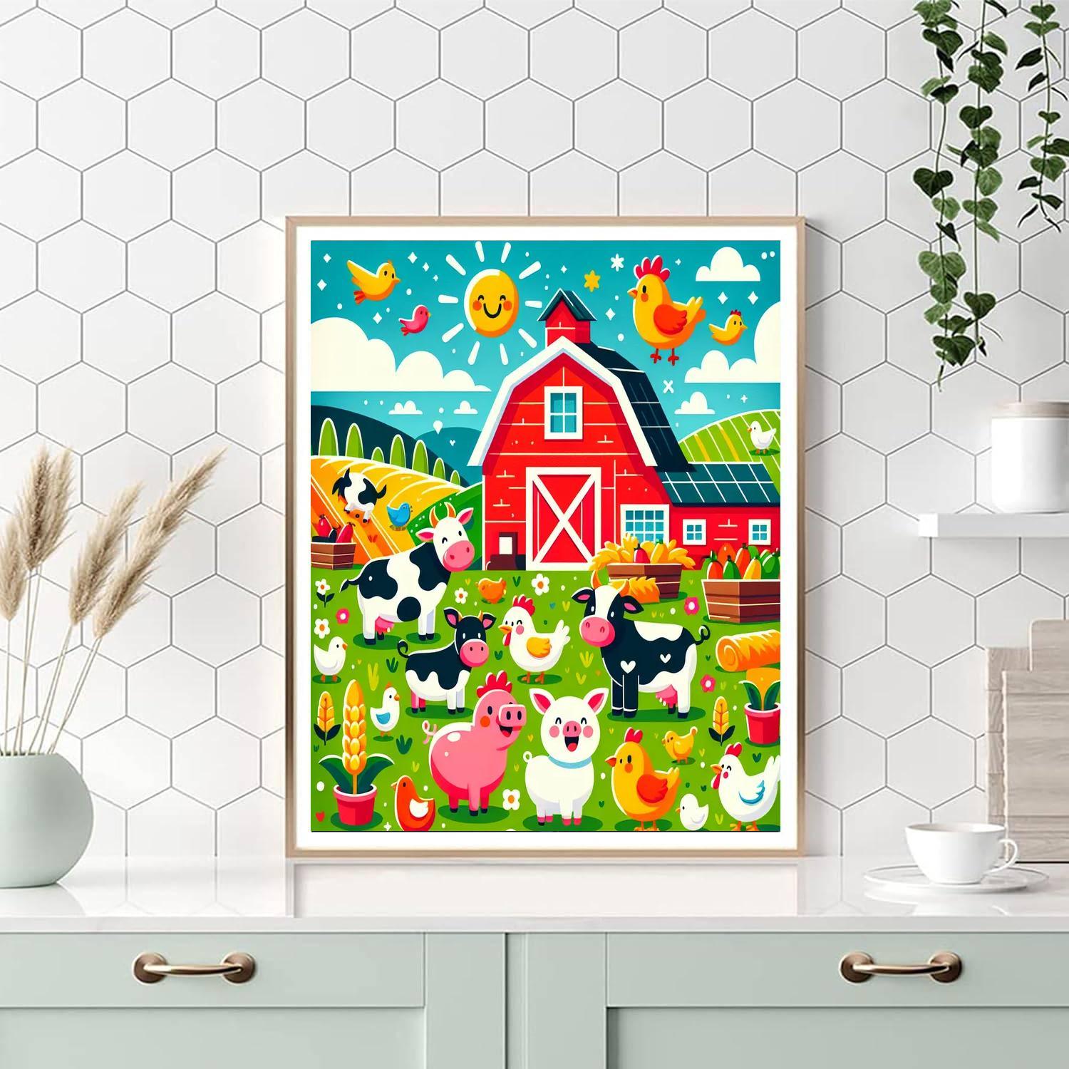 Colorful Farm Fun Paint By Number